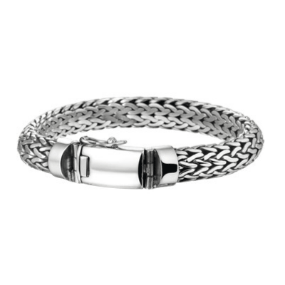 Trendy-Gevlochten-Zilveren-Dames-Armband